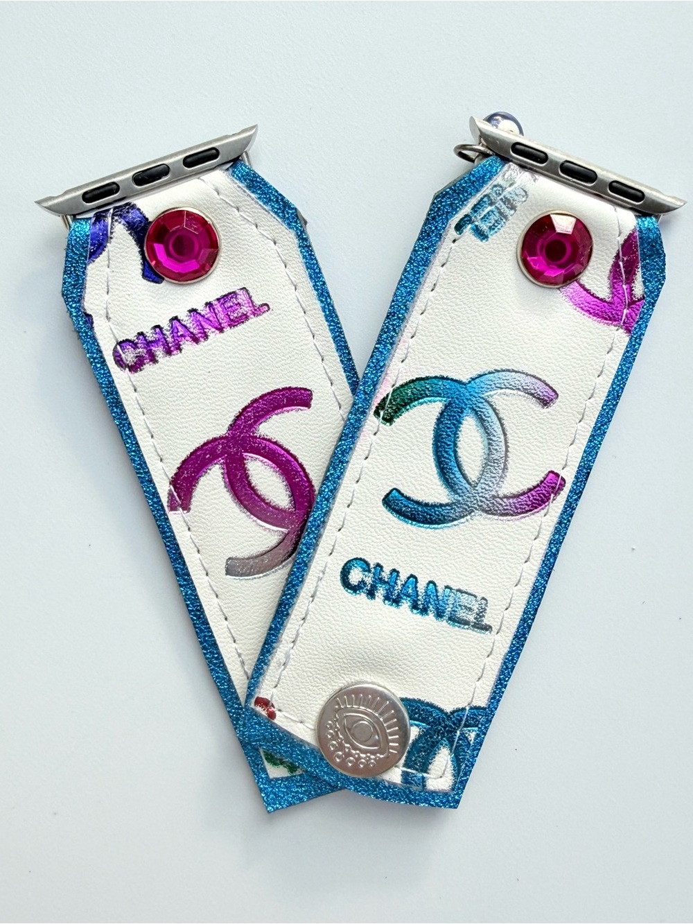 Watch Me Creations Majestic Rainbow Crystal Blue CC Apple Watch‎ Band